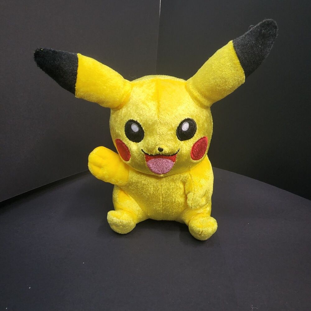 Tomy Pokemon Smiling Waving Pikachu 8" Polyester Plush Doll Officially Licensed